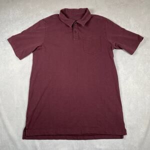 LL BEAN Mens Medium Tall Red Maroon Slightly Fitted Golf Polo Shirt